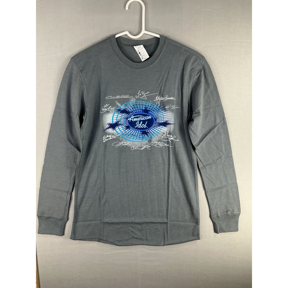 American Idol Judges Signature Graphic Long Sleeve T-Shirt Adult Small Gray